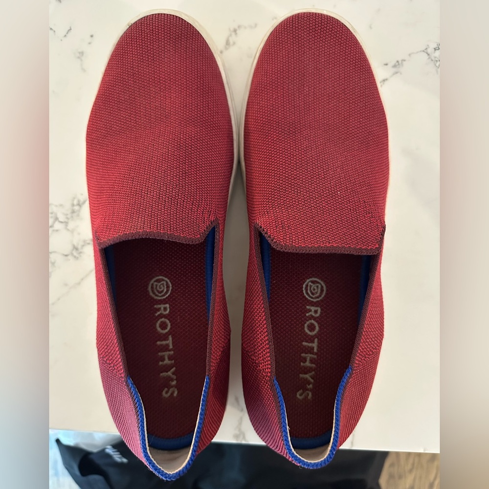 Rothy's Women’s Maroon Slip-On Sneakers, Size 10.5